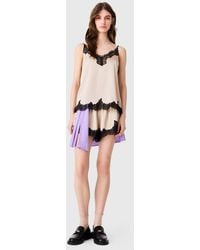 Maje - Satin Top With Lace Details - Lyst