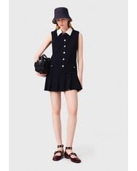Maje - Robe Courte En Tweed Et Col Amovible - Lyst