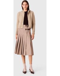 Maje - Pleated Midi Skirt With Buckles - Lyst