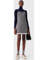 Maje - Short Tailored Dress With Lace - Lyst