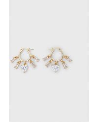 Maje - Goldfarbene Creolen Mit Strass - Lyst