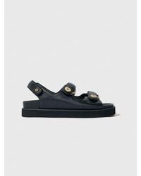 Maje - Flat Leather Sandals - Lyst