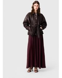 Maje - Oversize-Button Leather Jacket - Lyst