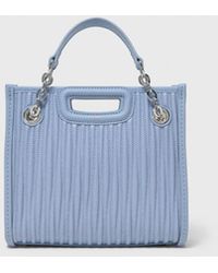 Maje - Mini-Tragetasche, Gestepptes Leder - Lyst
