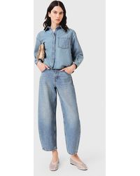 Maje - Denim Shirt With Logo - Lyst