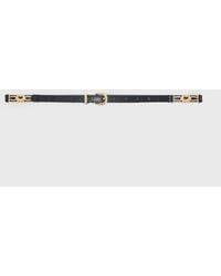 Maje - Slim Croc-Effect Leather Belt - Lyst