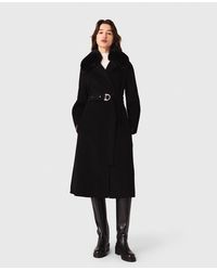 Maje - Double-Faced Coat With Removable Collar - Lyst