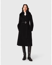 Maje - Double-Faced Coat With Removable Collar - Lyst