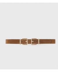Maje - Double Buckle Suede Belt - Lyst