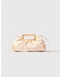 Maje - Metal Handle Leather Clutch - Lyst
