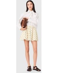 Maje - Printed Skirt With Rickrack Trim - Lyst