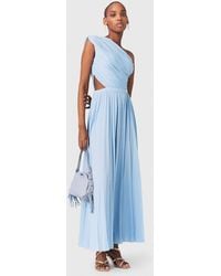 Maje - Asymmetrical Pleated Maxi Dress - Lyst