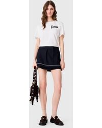 Maje - T-Shirt With Embroidered Paris Logo - Lyst