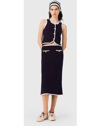 Maje - Midi Skirt With Crochet Trim - Lyst