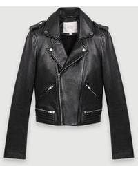 Maje - Leather Biker-Style Jacket - Lyst