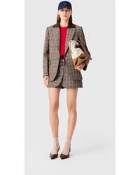 Maje - Check Jacket With Removable Collar - Lyst