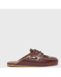 Maje - Bootsschuh-Mule Aus Leder - Lyst