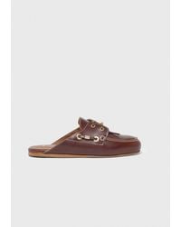 Maje - Bootsschuh-Mule Aus Leder - Lyst