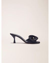Maje - Mules Aus Stoff Mit Satinblume - Lyst