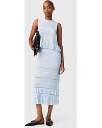 Maje - Long Ruffled Knit Skirt - Lyst