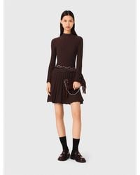 Maje - Robe Courte Patineuse À Col Montant - Lyst