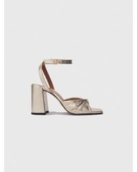 Maje - Metallic Leather Sandals With Heels - Lyst
