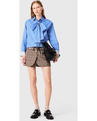 Maje - Cotton Pussy Bow Shirt - Lyst