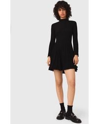 Maje - Robe Courte Patineuse À Col Montant - Lyst