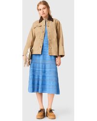 Maje - Denim Jacket With Pleated Back - Lyst