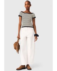 Maje - Rib Knit Top With Boat Neck - Lyst