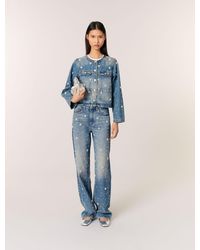 Maje - Jacke Aus Besticktem Denim - Lyst