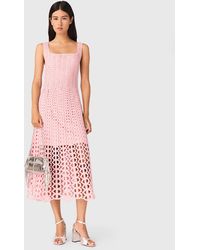 Maje - Rhinestone Crochet Midi Dress - Lyst