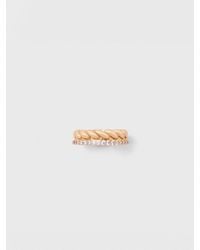 Maje - Gedrehter Goldener Ring Mit Strass - Lyst