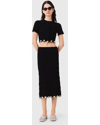 Maje - Knit Skirt With Jewelled Flowers - Lyst