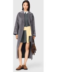 Maje - Long Double-Faced Rhinestone Coat - Lyst