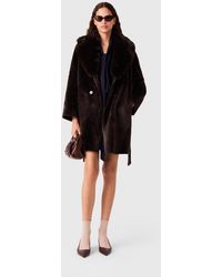 Maje - Mid-Length Faux Fur Coat - Lyst