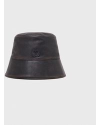 Maje - Distressed Leather Bucket Hat - Lyst