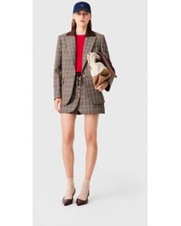 Maje - Check Jacket With Removable Collar - Lyst