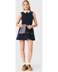 Maje - Flared Dress With Contrast Trim - Lyst