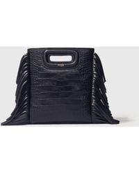 Maje - Mini Embossed-Leather M Bag With Chain - Lyst