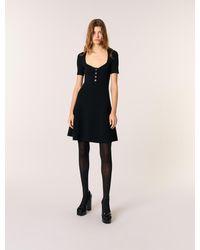 Maje - Robe Courte En Maille Côtelée - Lyst
