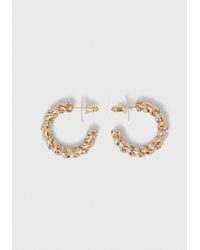 Maje - Twisted Rhinestone Hoop Earrings - Lyst