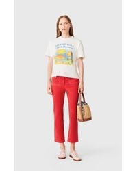 Maje - T-Shirt With Fish Print - Lyst