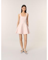 Maje - Kurzes Kleid Aus Jacquard-Strick - Lyst