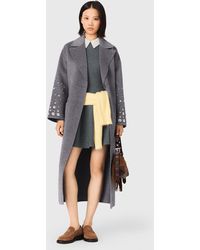 Maje - Long Double-Faced Rhinestone Coat - Lyst