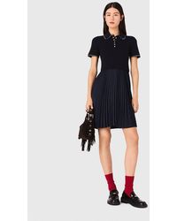 Maje - Short Pleated Polo Collar Dress - Lyst