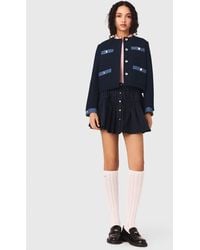 Maje - Tweed Jacket With Denim Trim - Lyst
