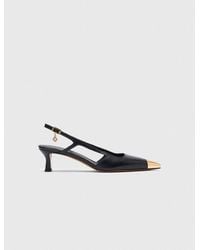 Maje - Escarpins Slingback En Cuir Lisse - Lyst