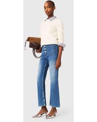 Maje - Woman's Cotton, Denim Jeans With Pockets For Fall/winter, Size Extra Small, In Color Blue / Blue - Lyst
