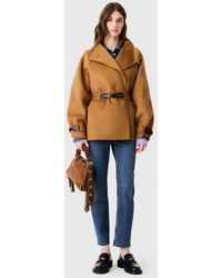 Maje - Belted Mid-Length Wool Coat - Lyst
